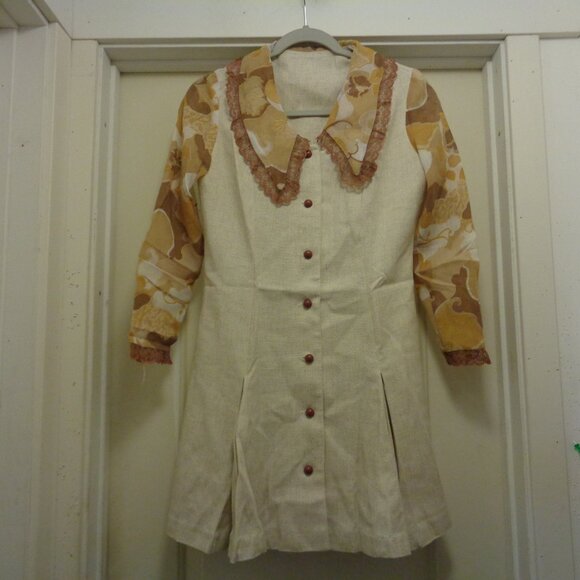 GERMANTIC EUROPEAN STYLED CLASSIC GIRL DRESS LINEN LIKE 8/10 - Picture 2 of 6